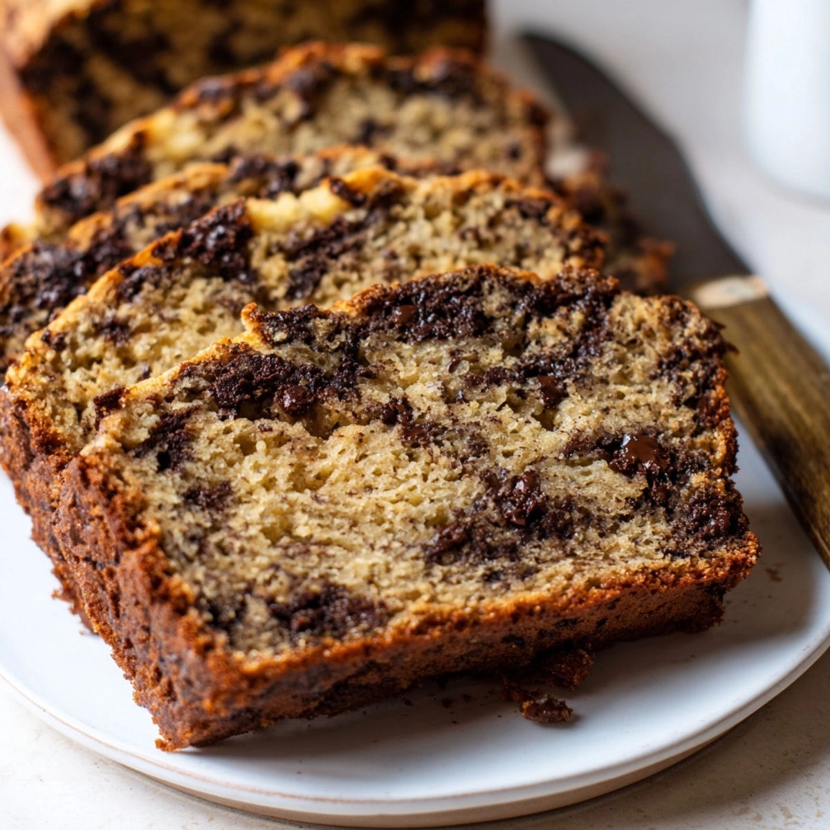 Easy Chocolate Chunk Banana Bread recipe: a comforting breakfast ready in under an hour.