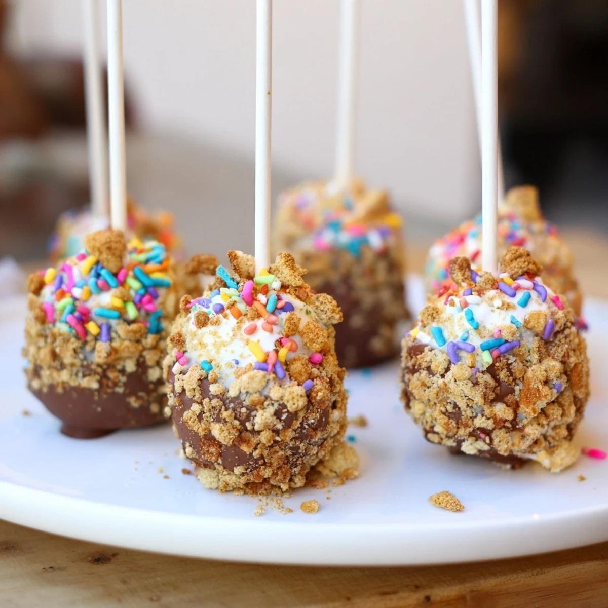Smores Cinnamon Birthday Cake Pops