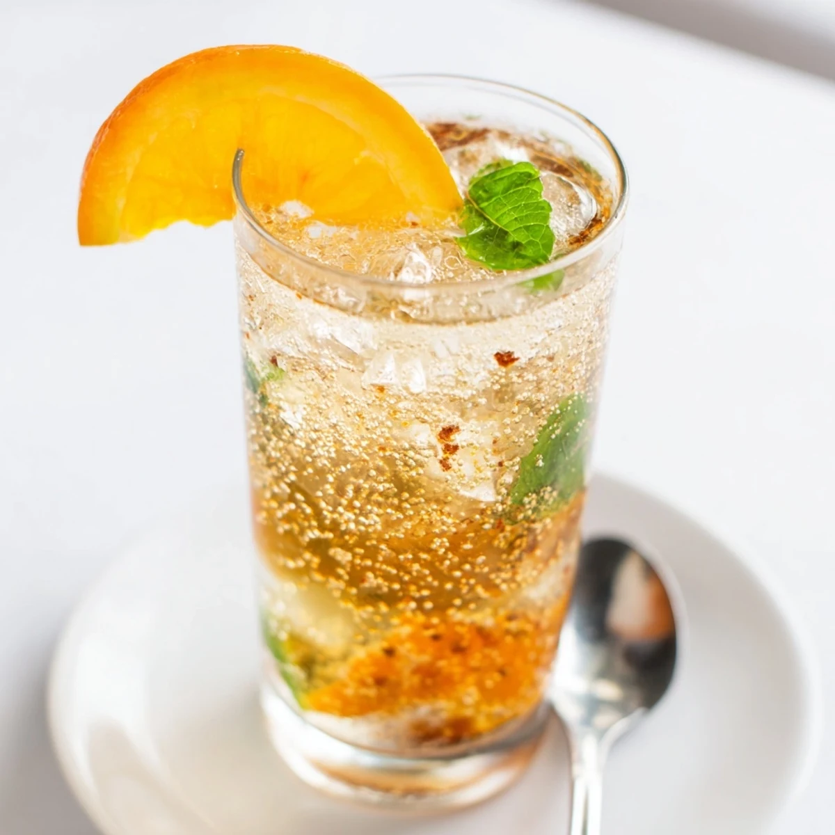 Sparkling Probiotic Soda Mocktail with bright citrus and mint, perfect for summer enjoyment.