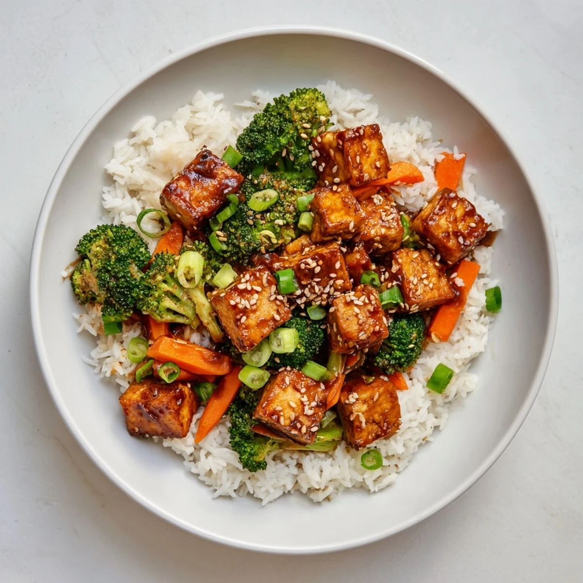 Sesame Tofu Broccoli Rice
