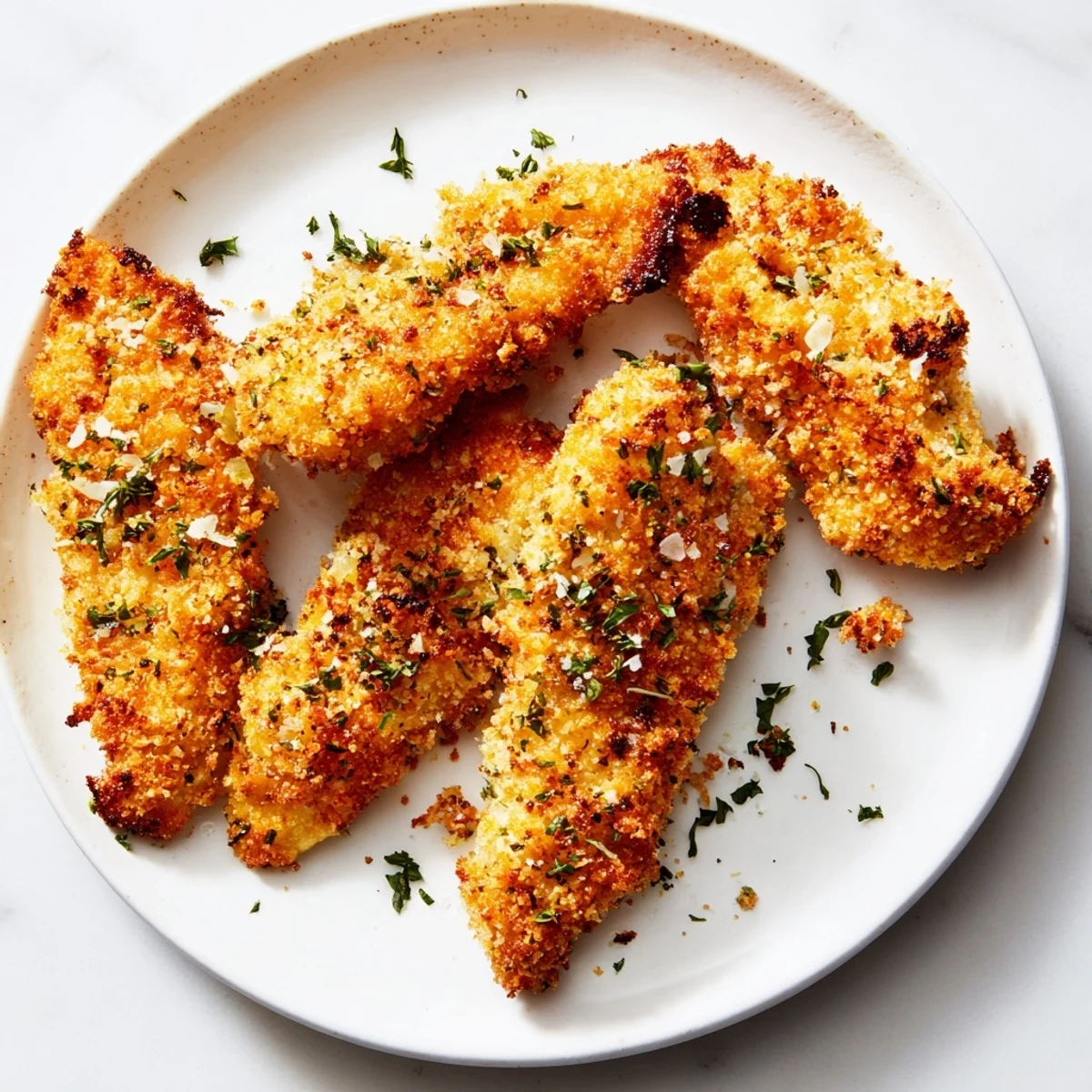 Crispy, flavorful air fryer festive chicken tenders are perfectly cooked and ready to serve at your table.