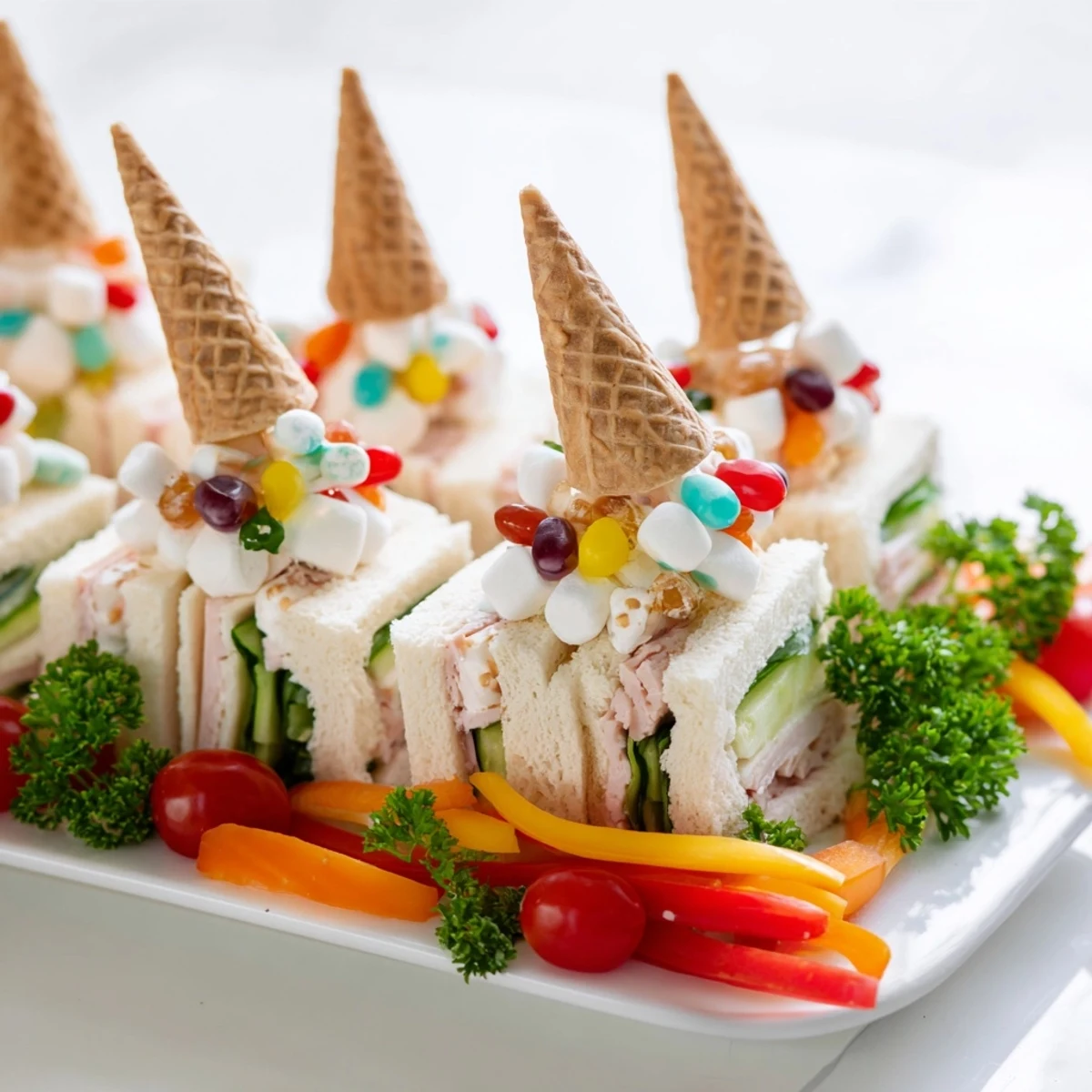 This amazing Fairy Tale Castle Platter features a delightful assortment of sweet and savory treats arranged artistically.