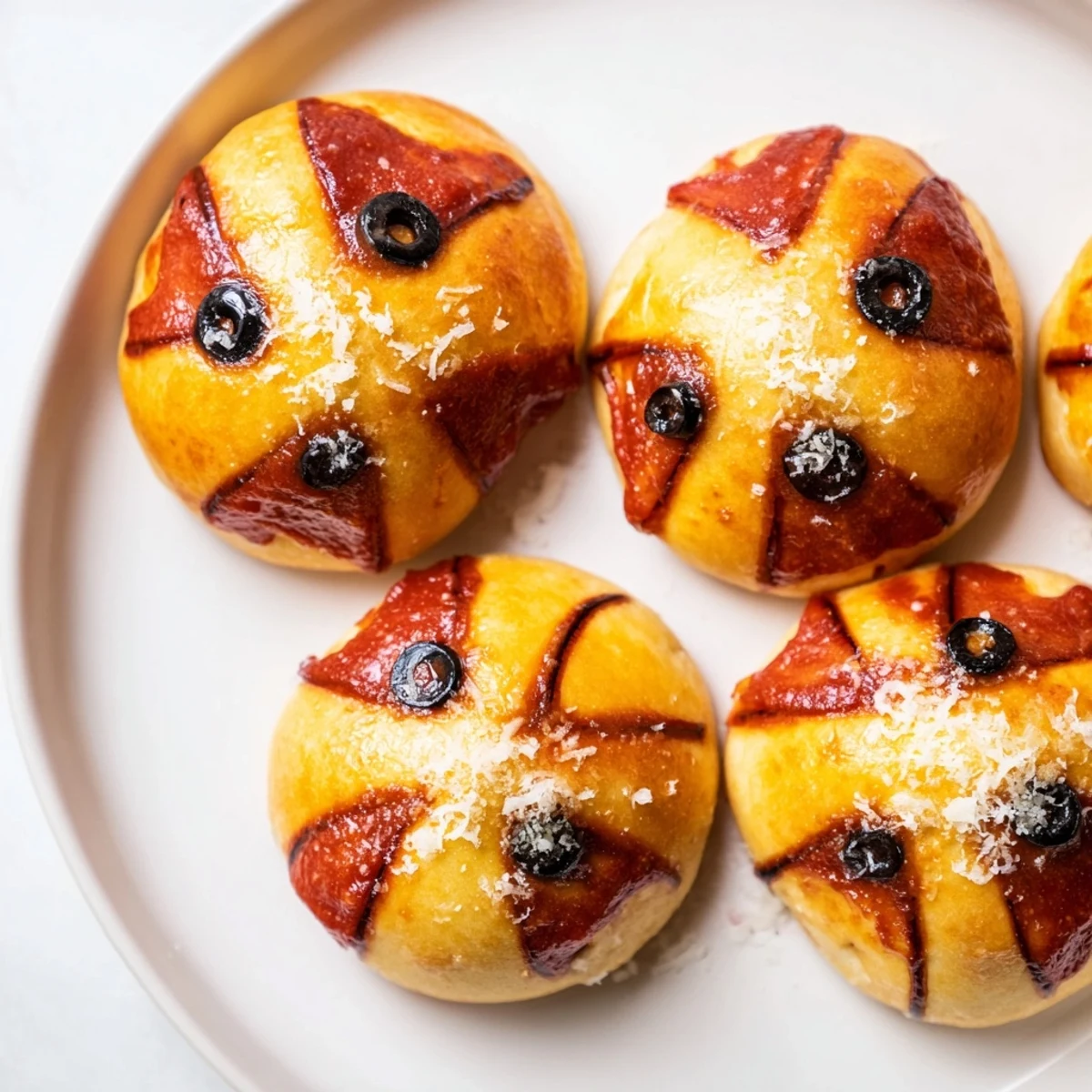 Golden brown Basketball Pizza Bites with melted cheese and pepperoni, ready for game day snacking.