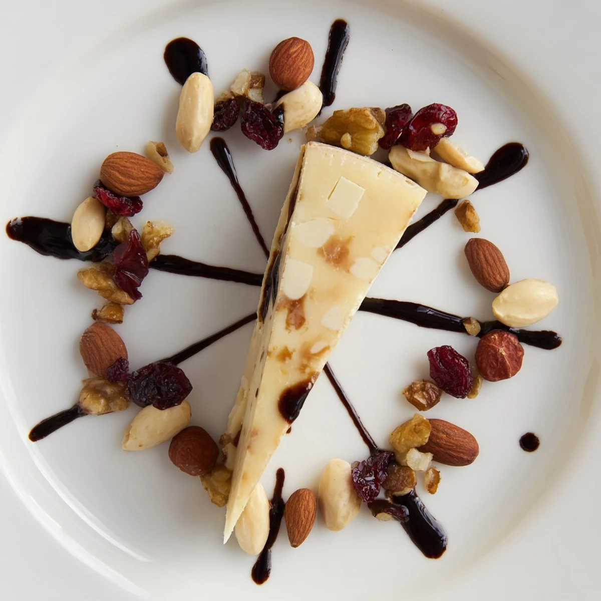 Imagine the "Sundial" recipe: hard cheese surrounded by nuts for a stunning cheese platter presentation.