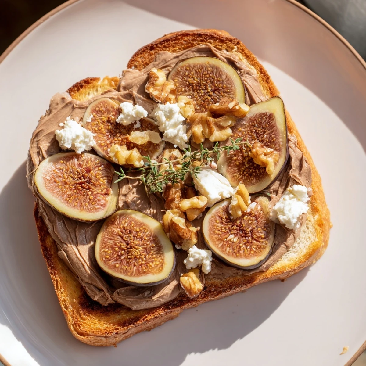 A close-up view of the Royal Tapestry appetizer, featuring layers of pâté and fig.