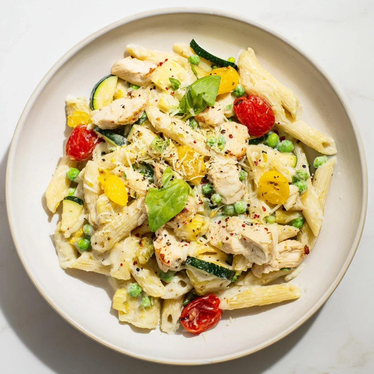 Savory The Last Bite Chicken Pasta: hearty dish with golden chicken and al dente pasta.