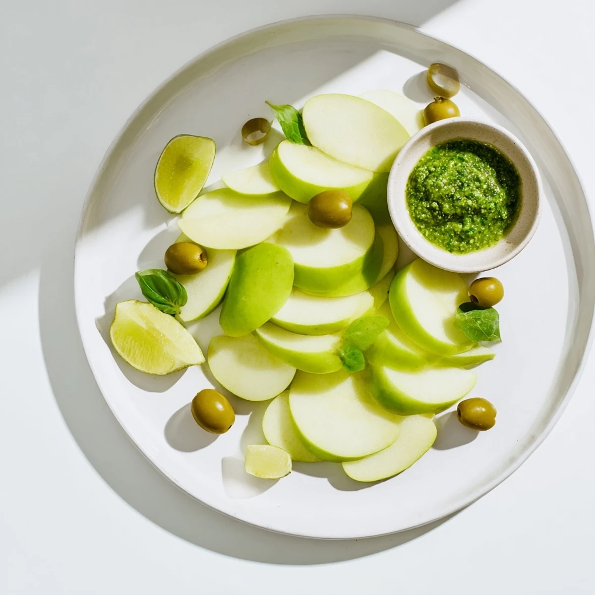 This The Emerald City board bursts with fresh green flavors from olives, limes, and perfect apple slices.