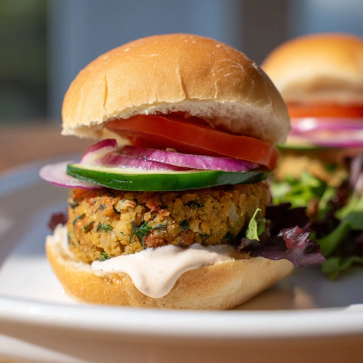 Golden-brown Baked Falafel Sliders, promising a crispy outside and fluffy inside, ready to be assembled.