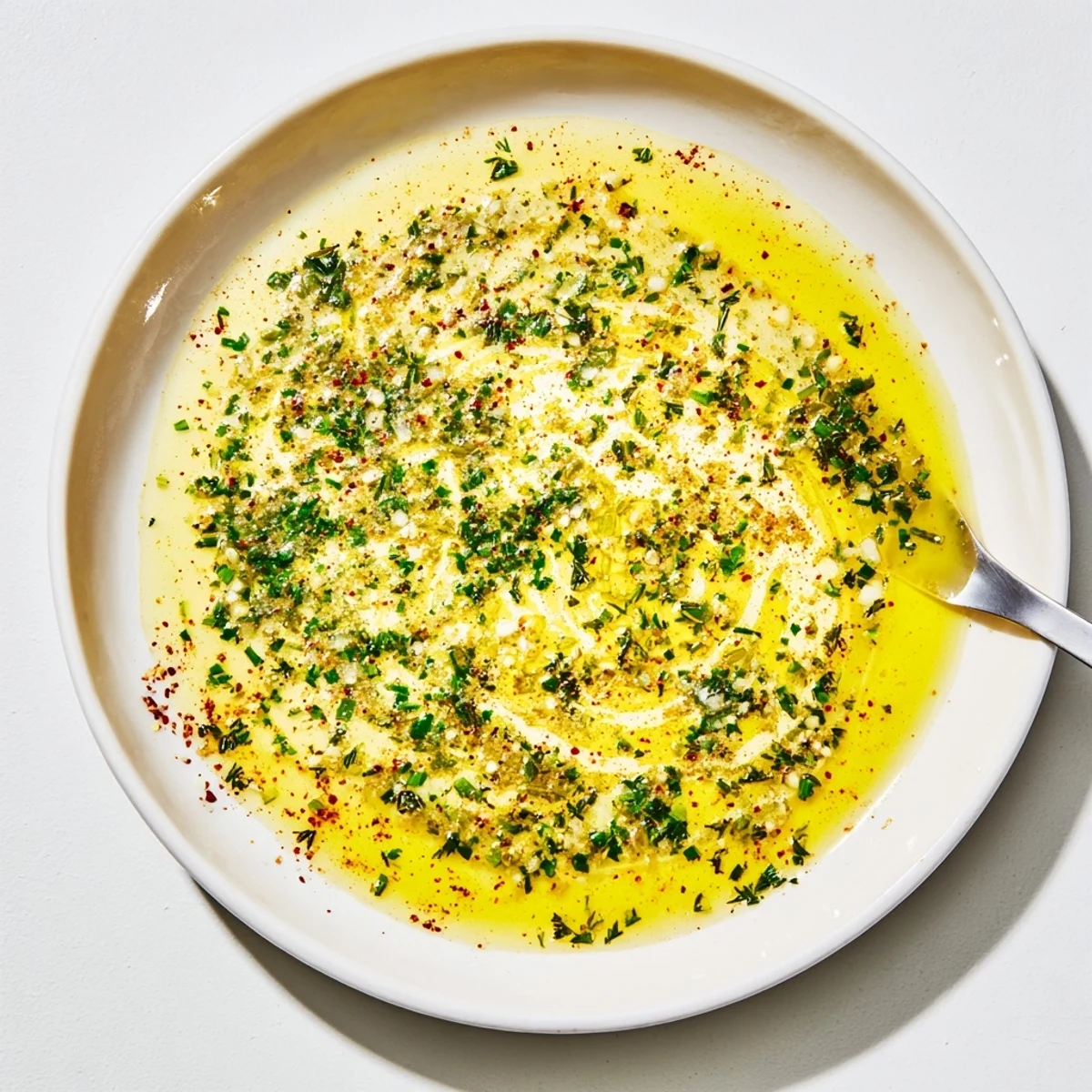 Creamy Cowboy Butter Sauce melting into a sizzling steak, with Dijon mustard and red pepper flakes adding bold flavor.