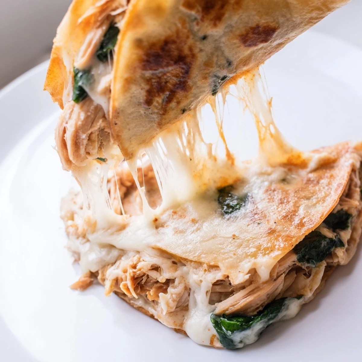 Perfect for a quick family dinner, this 30-minute Chicken and Spinach Quesadilla features a toasted flour tortilla filled with savory ingredients.