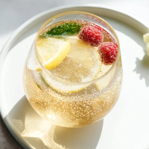 Refreshing kombucha-style home-brew mocktails with vibrant berries and mint garnish.  