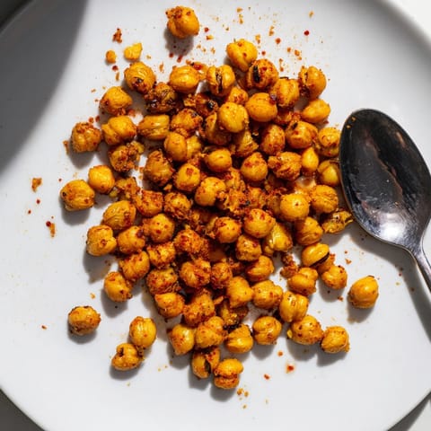Homemade Roasted Chickpea Snack Mix, a flavorful and crunchy alternative to chips!