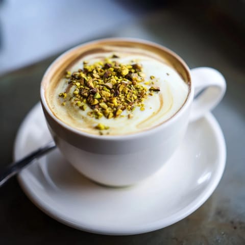 Enjoy a nutty pistachio milk latte with rich espresso and delicate flavors.  