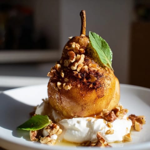 Roasted Pears Cinnamon Walnuts