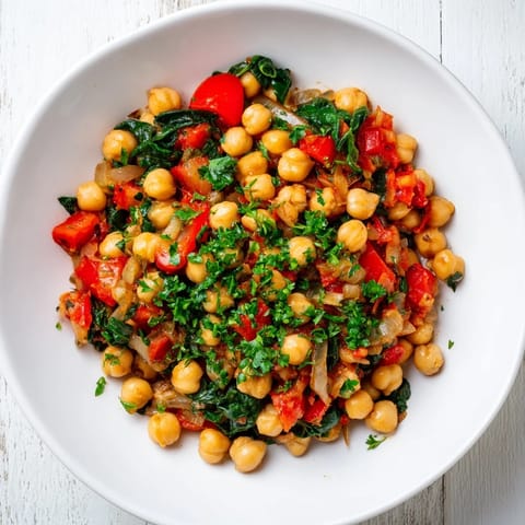 Vegetarian Chickpea Spinach Skillet