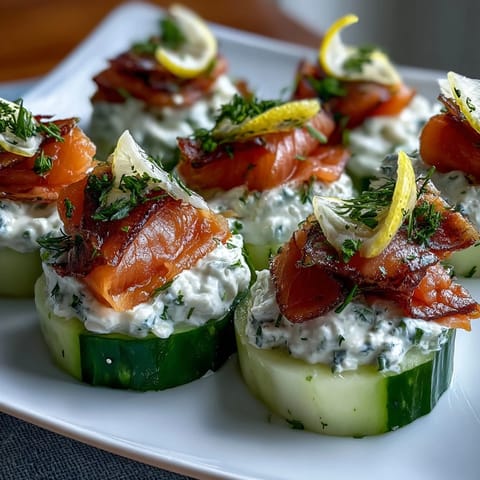 Cucumber Bites with Salmon #463