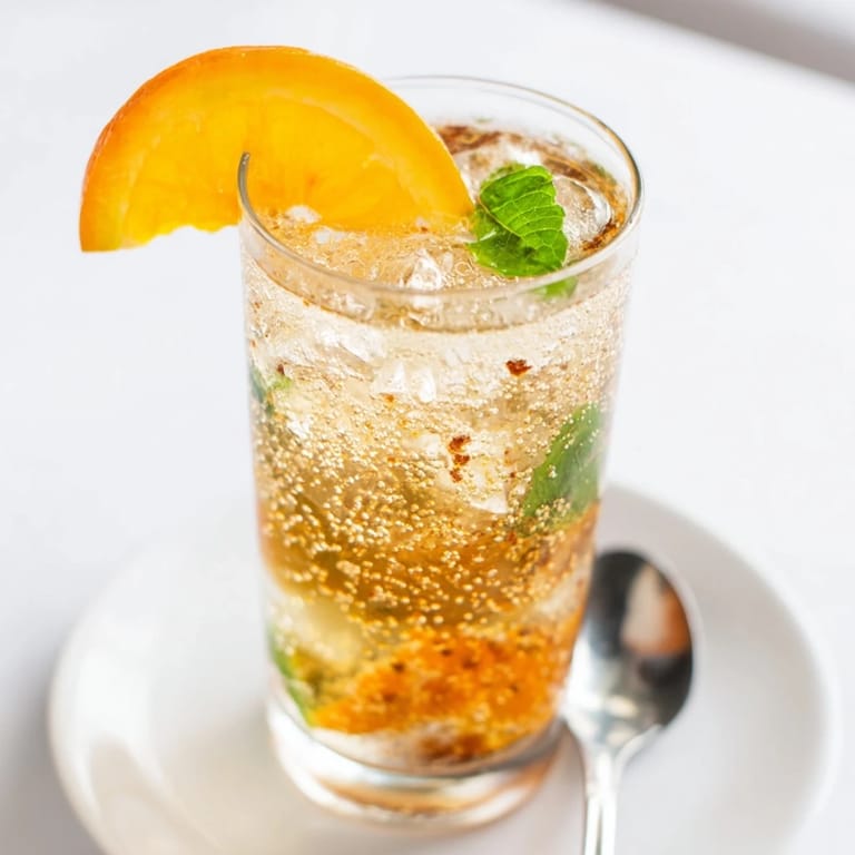 Sparkling Probiotic Soda Mocktail with bright citrus and mint, perfect for summer enjoyment.