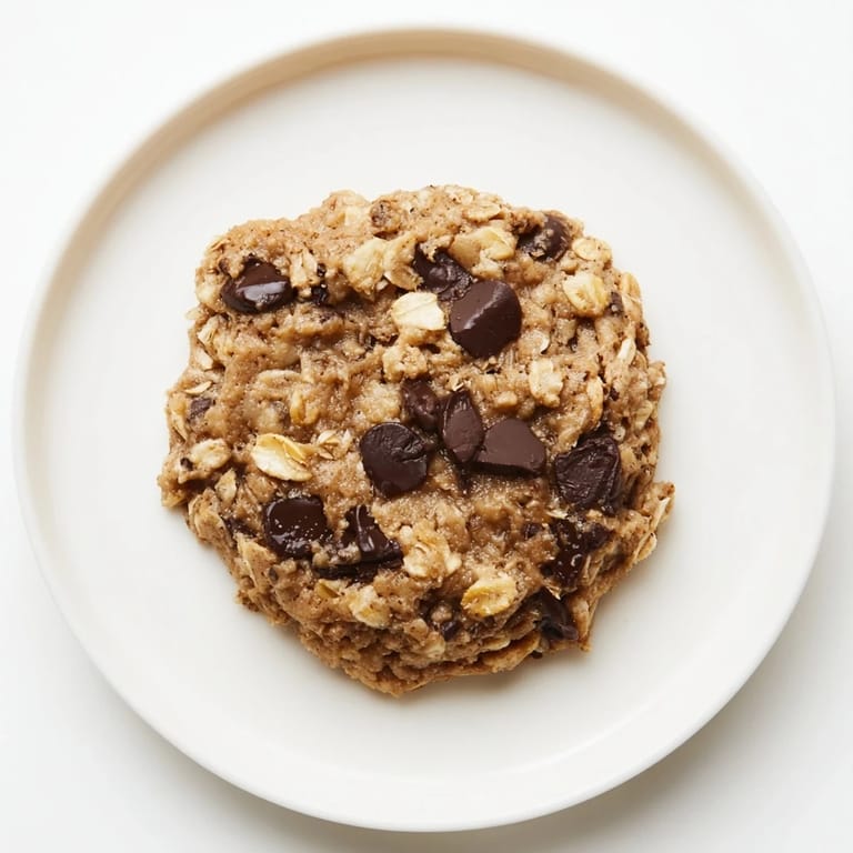 Freshly baked Oat-Banana Chocolate Chip Cookies, offering a sweet, warm banana and chocolate aroma.