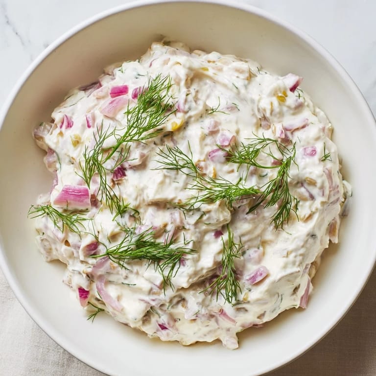 A scoop of sweet and sour pickle relish dip, showcasing its creamy texture, ready to be served on a burger.