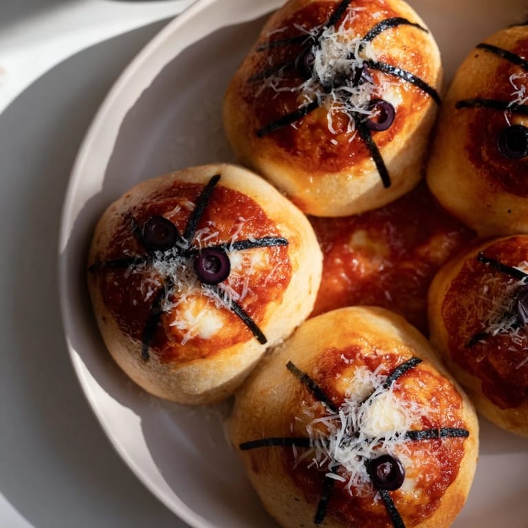 Homemade Basketball Pizza Bites, freshly baked with a bubbling cheese topping and tasty black olive basketball lines.