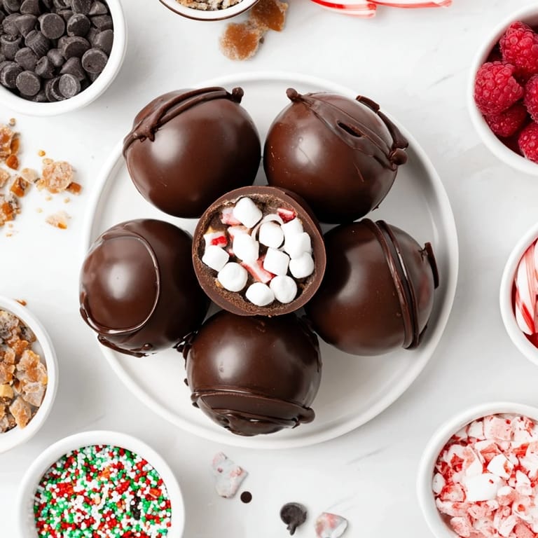 Indulge in a steaming mug of cocoa with this customizable Hot Cocoa Bomb Topping Bar, perfect for winter.