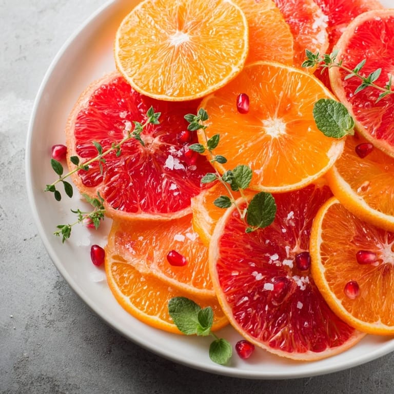 Enjoy this refreshing fruit board with colorful citrus and a sweet drizzle as a dessert.