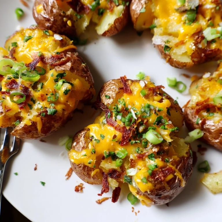 Savory Smashed Green Onion Potato Bombs, bursting with flavor and cheesy goodness.