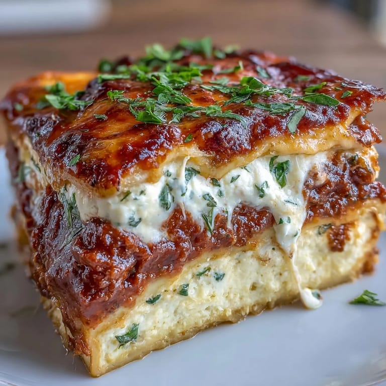 Sliced into generous portions, Worlds Best Lasagna reveals rich meat sauce, creamy ricotta, and tender pasta perfect for family dinners.