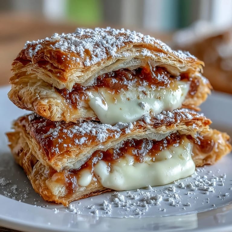 Golden Guava Cheese Pastries sit on a rustic plate, ready to be served with coffee.